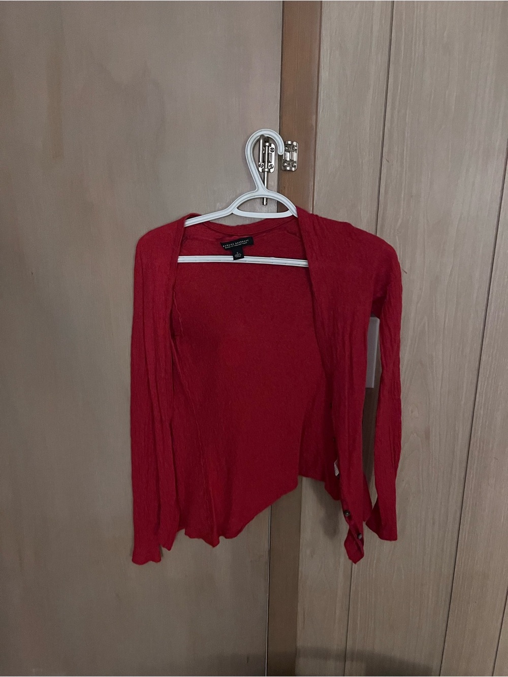 Banana Republic Red Open-Front Lightweight Cardigan